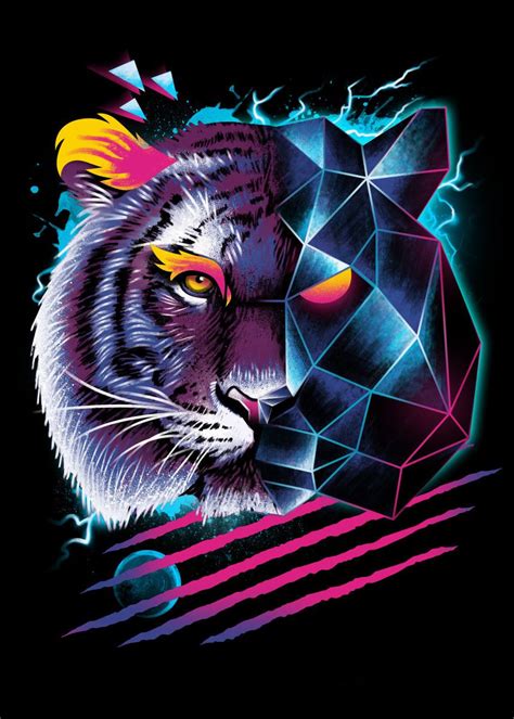 Wild Tiger Art Body Painting Canvas Painting Tiger Poster New Retro