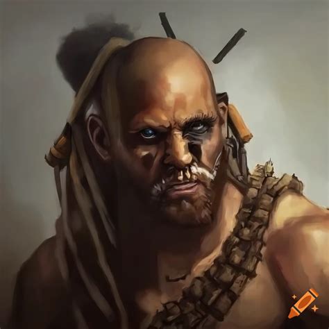 Hyper Detailed Portrait Painting Of A Post Apocalyptic Barbarian On Craiyon