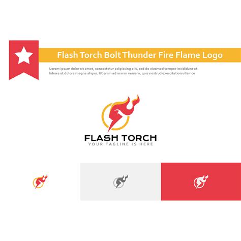 Flash Torch Bolt Thunder Fire Flame Logo Templatemonster