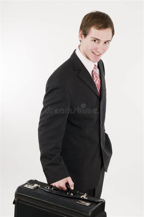 Young Man With Suitcase Stock Photo Image Of Posing Confidence 7576938