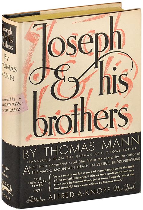 Joseph And His Brothers Thomas Mann H T Lowe Porter Novel