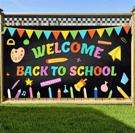 Kmuysl Welcome Back To School Banner Extra Large Fabric 79 X 40