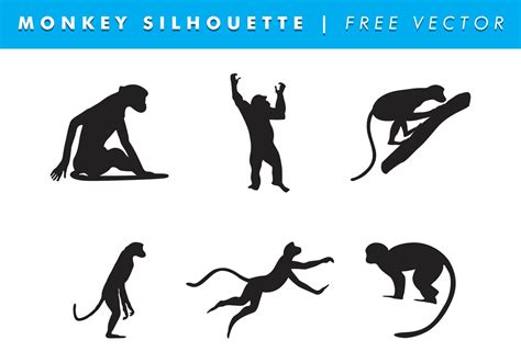 Monkey Silhouette Vector Download Free Vector Art Stock Graphics