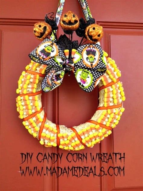 DIY Candy Corn Wreath Halloween Decoration Real Advice Gal