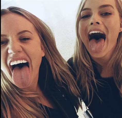 Margot Robbie And Friend Tongues Out Mikecarter