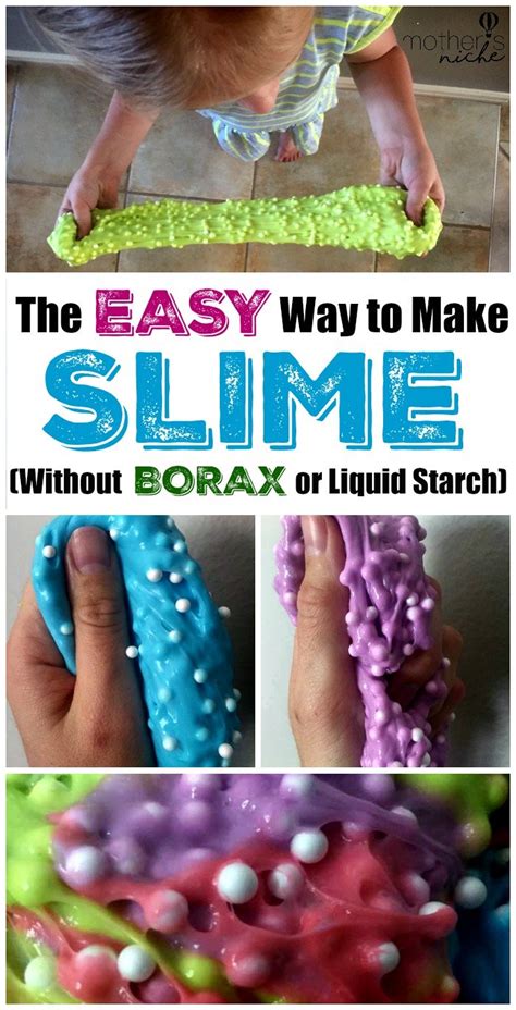 Somehow the crafters have figured out how to turn glue, borax, and food coloring into something that kids can have if you're looking for a super slimy but safe diy project to keep your little ones entertained, here's how to make slime without borax or glue. Making Slime Without Borax Or Liquid Starch (And add these fun foam balls)