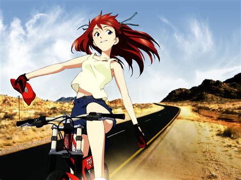 X Resolution Female Anime Character Riding Bicycle Hd Wallpaper