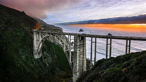 Hd Wallpaper Bixby Bridge Blue Hour Ocean View 4k California Big