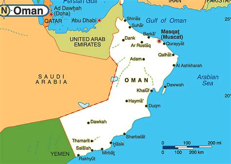 Oman Maps Map Tourist Attractions Location Map Of Oman Muscat