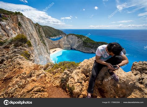 Navagio Shipwreck Beach In Zakynthos Island Greece Stock