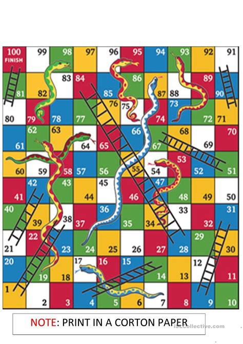 Snake And Ladder Board Game Printable