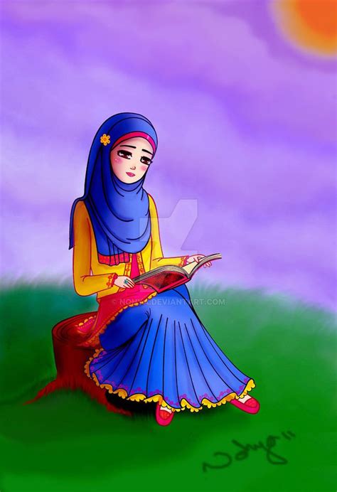 reading by nohya on deviantart cartoon muslimah anime muslimah manga drawing
