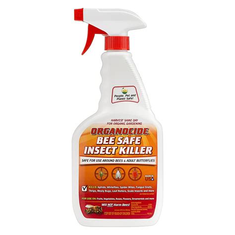 Effective on household pests such as ants, cockroaches, beetles, crickets, fleas, ticks, spiders and other listed pests. Organocide 24 oz. Bee Safe Insect Killer RTU-100532025 ...