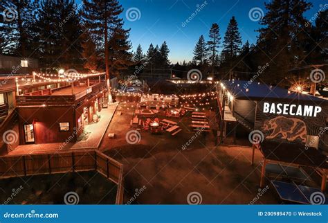 South Lake Tahoe California United States Oct 07 2019 Basecamp Tahoe South Lawn Area