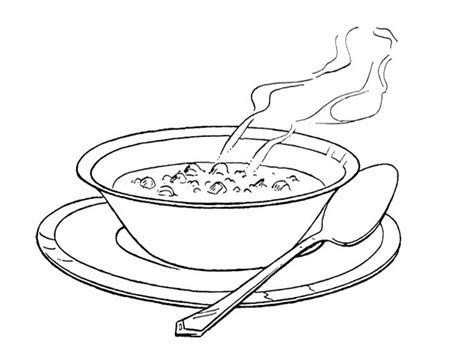 Soup Bowl Coloring Page For Kids Bowl Of Soup Food Coloring Pages