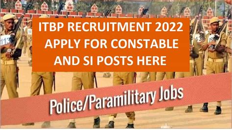 ITBP Recruitment 2022 Apply Online For Constable And SI Posts
