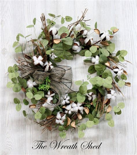 Farmhouse Cotton Wreath Cotton Stems Rustic Cotton Wreath | Etsy | Cotton wreath, Cotton boll ...