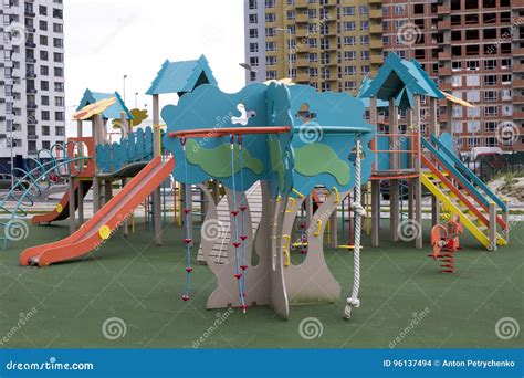 New Kindergarten With A Playground Stock Photo Image Of Built