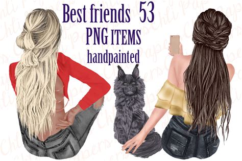 61 images of best friends clipart. Best Friends Clipart,Girls and Cats, Fashion Girls clipart By ChiliPapers | TheHungryJPEG.com