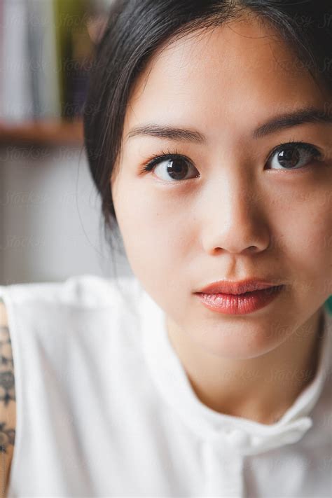 Headshot Portrait Of A Cute Asian Young Woman By Stocksy Contributor Giorgio Magini Stocksy