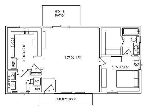 Apartments one bedroom apartment designs example. Cambridge 20x40 Home | Tiny house floor plans, 20x40 house ...
