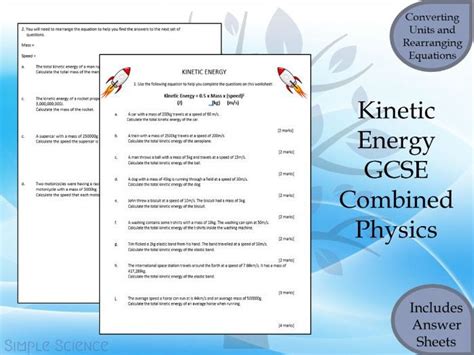 Kinetic Energy Calculation Worksheet With Answers Gcse Physics Paper