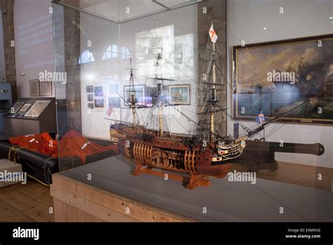 Sailing Ship Cross Section Scale Model In Barcelona Maritime Museum