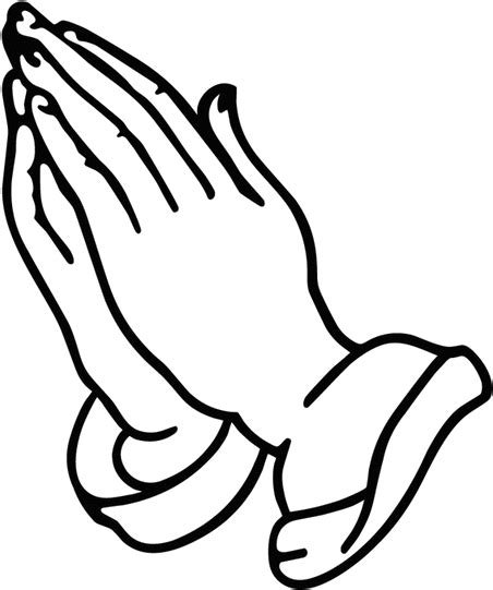 Download Cross With Praying Clipart Black And White Hands Praying