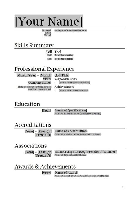 Get your favorite cv format and start your job search now! Resume Templates Microsoft Word Download Want a FREE ...