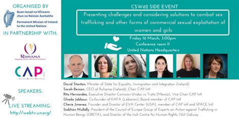 Csw62 Side Event Presenting Challenges And Considering Solutions To Combat Sex Trafficking And
