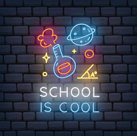 Back To School Themed Neon Sign Vector Premium Download