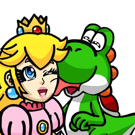 Peach And Yoshi By Whiterose On Deviantart