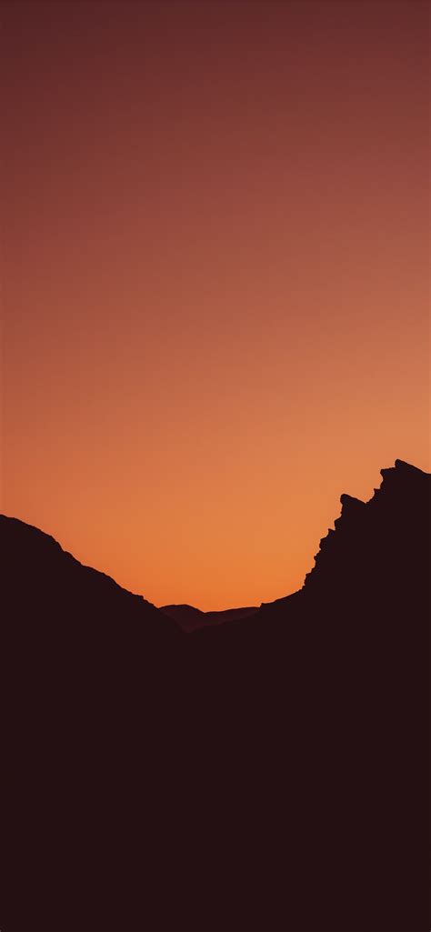 Silhouette Of Mountain During Sunset Iphone Wallpapers Free Download