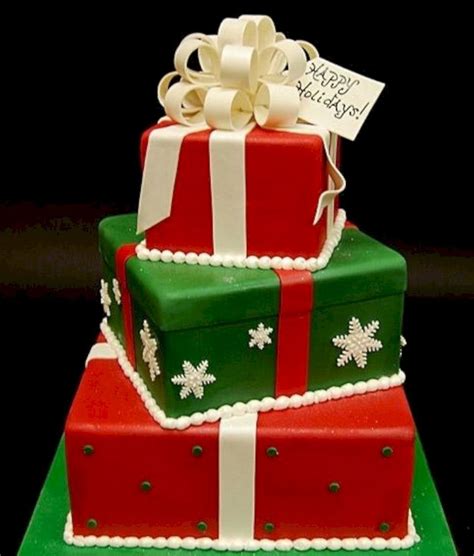 While for the boys, chocolate seems to the only good option, in the case of girls, pineapple, vanilla, strawberry, red velvet. Christmas Present Wedding Cake - OOSILE