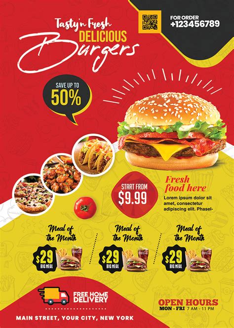 Fast Food Flyer Design Psd Template