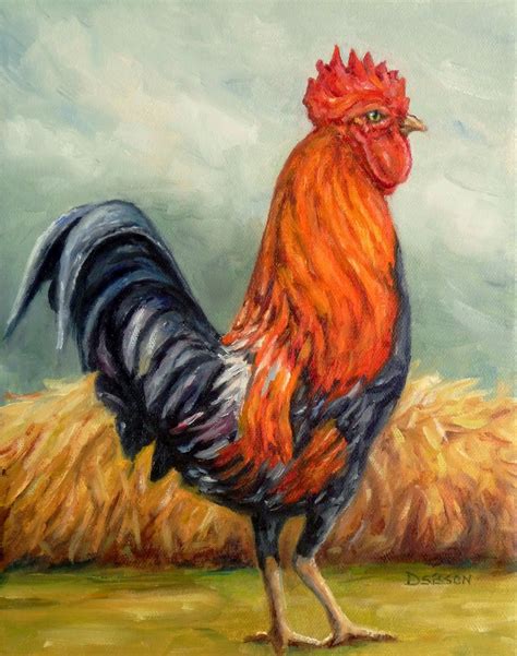 Real Pictures Roosters Oil On Canvas 10 X 8 Rooster Art