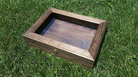 Extra Large Size Wooden Shadow Box Display Case With Hinged