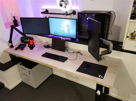 My Battlestation With Custom Built Desk Video In The Comments