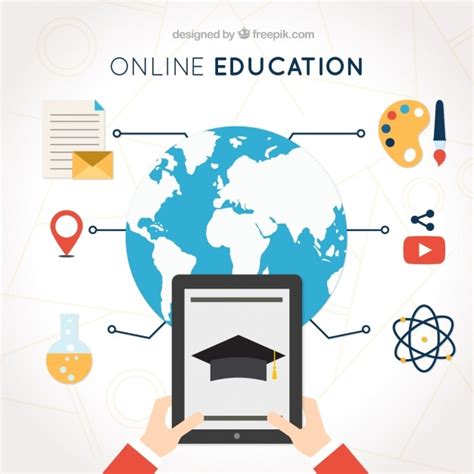 Download Vector Digital Education Background With Laptop And Colored