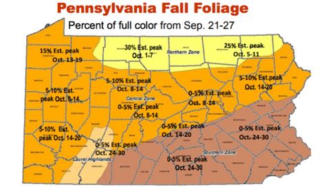 Heres A Map Of When Pennsylvanias Leaves Will Reach Peak