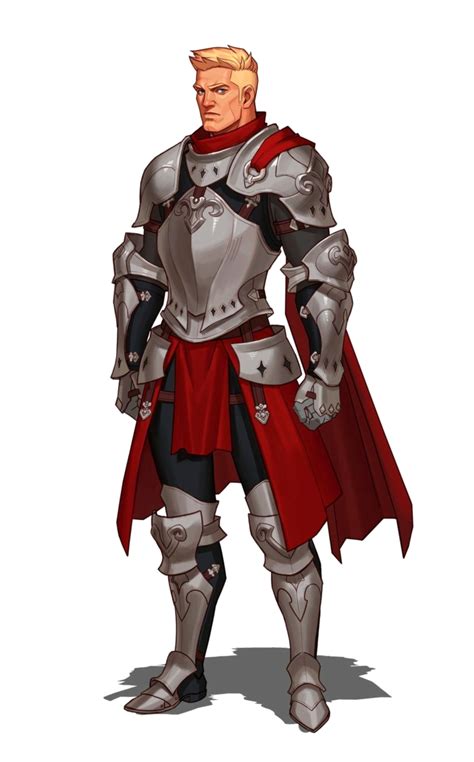 Male Human Fighter Knight Cavalier Paladin In Plate Armor Pathfinder