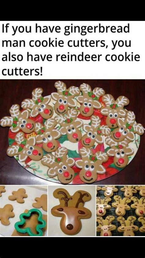 A tall stack of fluffy pancakes with butter and drizzled with maple syrup, we can't think of a. Upsidedown Gingerbread Man Made Into Reindeers - Ideas & Products: Gingerbread Reindeer Cookies ...
