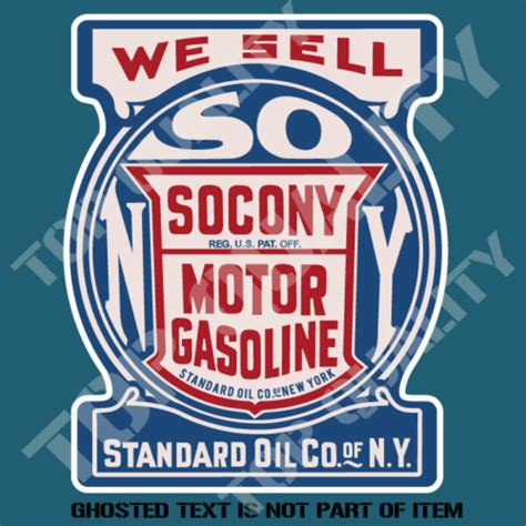 Vintage Socony Gasoline Decal Sticker Vintage Petrol Americana Hot Rod