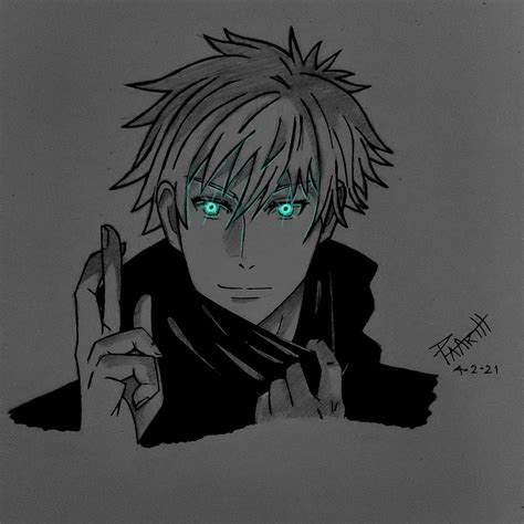 Gojo Satoru From Jujutsu Kaisen Glowing Art Anime Art Art