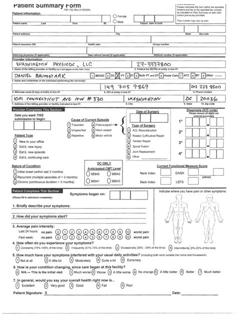 Optumhealth Patient Summary Form Fill Online Printable Fillable