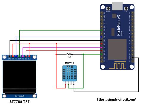 Esp8266 Nodemcu Interface With St7789 Tft And Dht11 Sensor