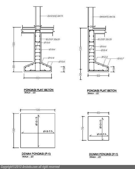 Gambar Pondasi Plat Beton Setempat Detail Arsitektur Teknik Sipil