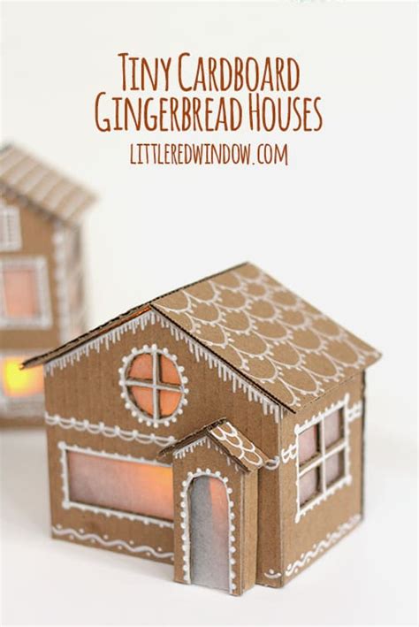 Tiny Cardboard Gingerbread Houses Little Red Window