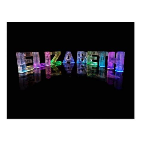 The Name Elizabeth In 3d Lights Photograph Postcard Zazzle