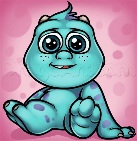 How to Draw Baby Sulley, Step by Step, Disney Characters ... This cute looking fictional character is not that cute when it's about his feeding habits!